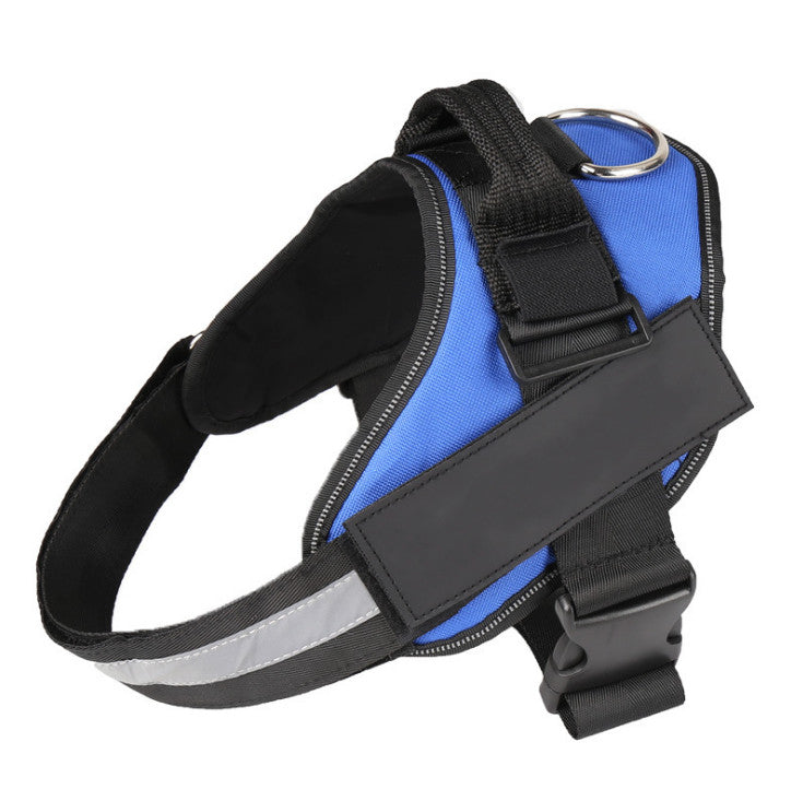 Adjustable breathable dog harness in blue
