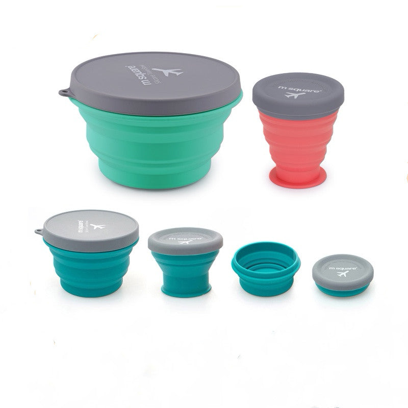 Collapsible Travel Bowl Set for Dogs – Portable Silicone Food & Water Bowls