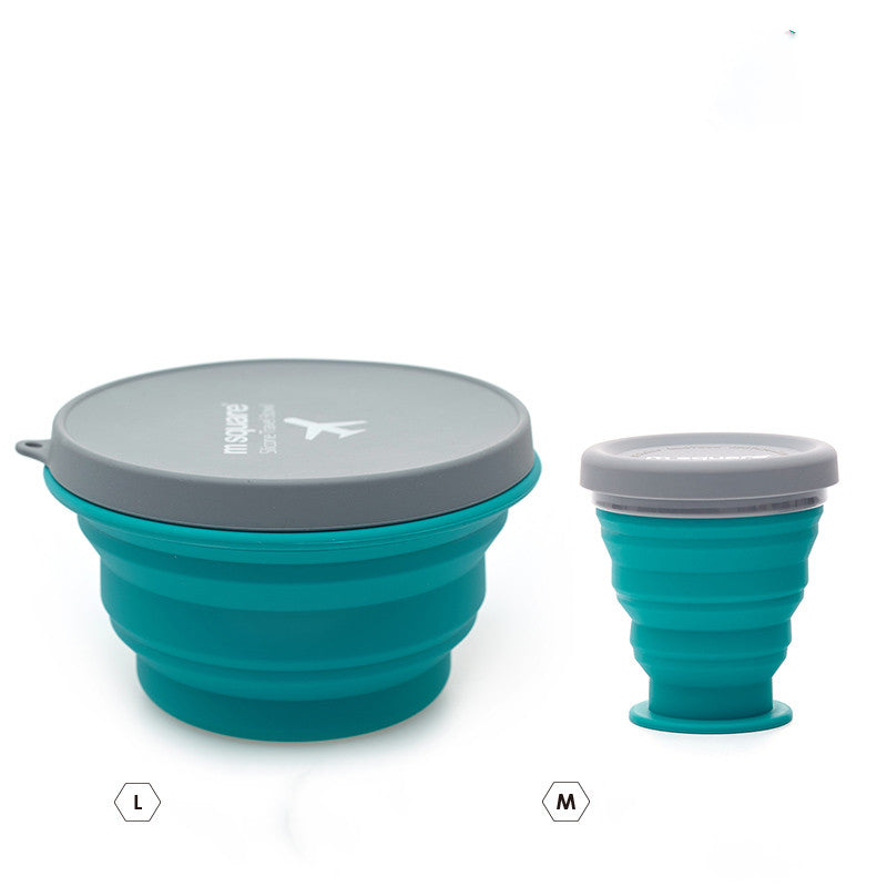 Collapsible Travel Bowl Set for Dogs – Portable Silicone Food & Water Bowls