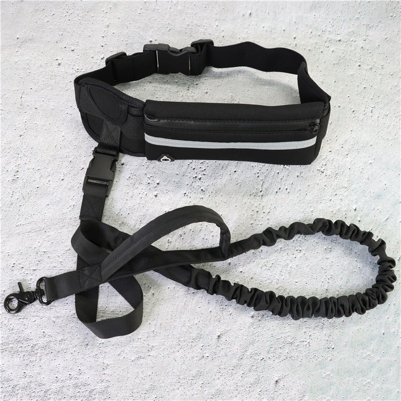 Hands-Free Dog Running Leash with Waist Belt & Shock-Absorbing Bungee